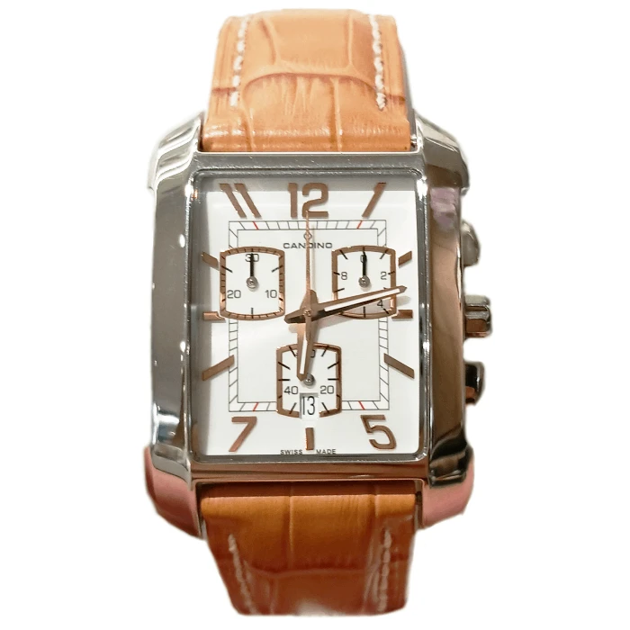 Мъжки ръчен часовник с кварцов механизъм - корпус от Стомана - Стоманена верижка - цвят Бежов