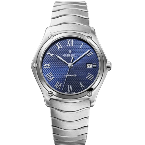 Мъжки ръчен часовник с автоматичен механизъм - корпус от Стомана - Стоманена верижка - цвят Син Сив