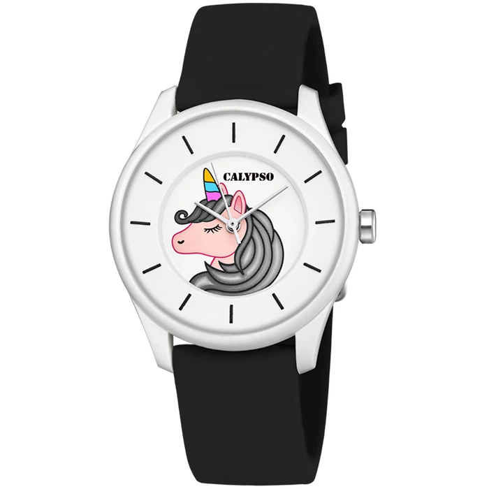 Унисекс ръчен часовник с кварцов механизъм - корпус от Полимер - Полимер - цвят Бял Черен