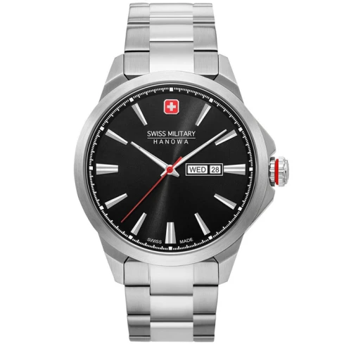 Мъжки ръчен часовник с кварцов механизъм - корпус от Стомана - Стоманена верижка - цвят Черен Сив