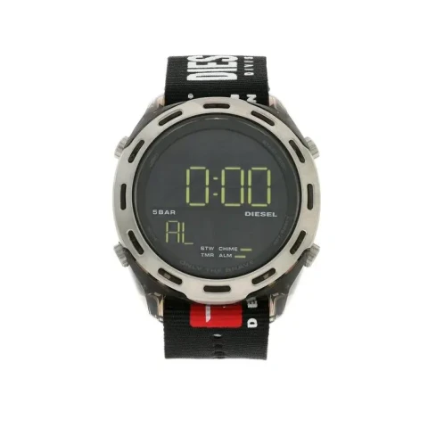 Мъжки ръчен часовник с кварцов механизъм - корпус от Полимер - Текстил - цвят Черен Червен