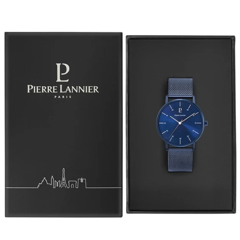 Мъжки ръчен часовник с кварцов механизъм - корпус от Стомана - Меш - цвят Син Син