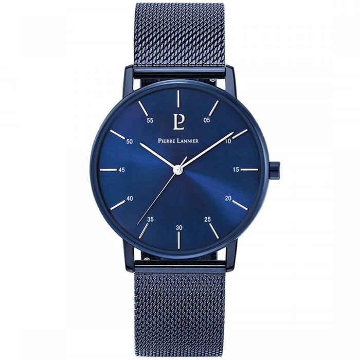 Мъжки ръчен часовник с кварцов механизъм - корпус от Стомана - Меш - цвят Син Син