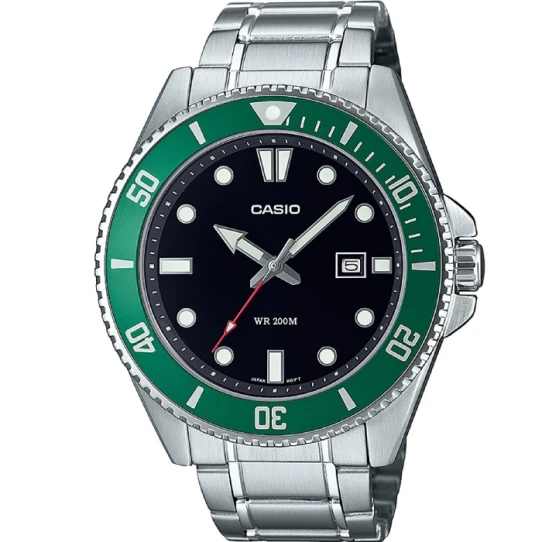 Мъжки ръчен часовник с кварцов механизъм - корпус от Стомана - Стоманена верижка - цвят Черен Сив