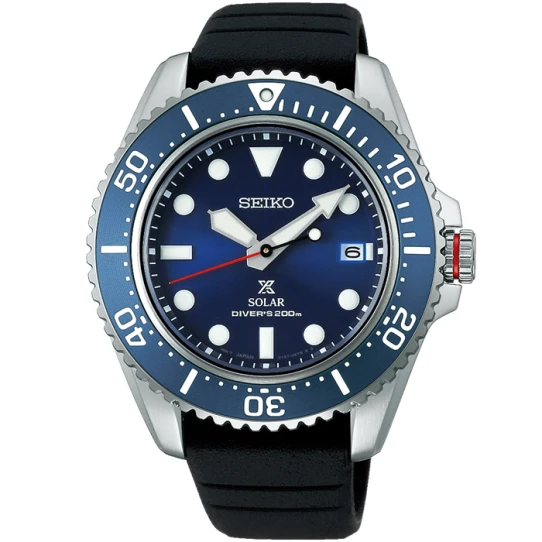 Мъжки ръчен часовник с кварцов механизъм - корпус от Стомана - Силиконова каишка - цвят Син