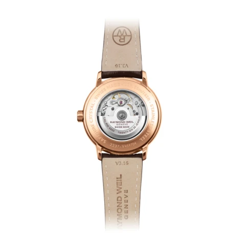 Мъжки ръчен часовник с автоматичен механизъм - корпус от Стомана - Естествена кожа - цвят Черен Кафяв