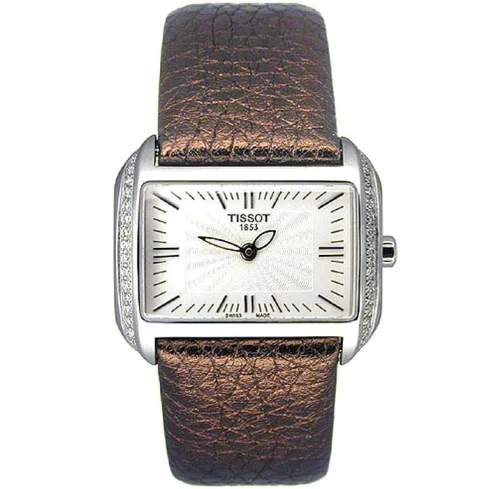 Дамски ръчен часовник с кварцов механизъм - корпус от Стомана - Естествена кожа - цвят Бял Кафяв