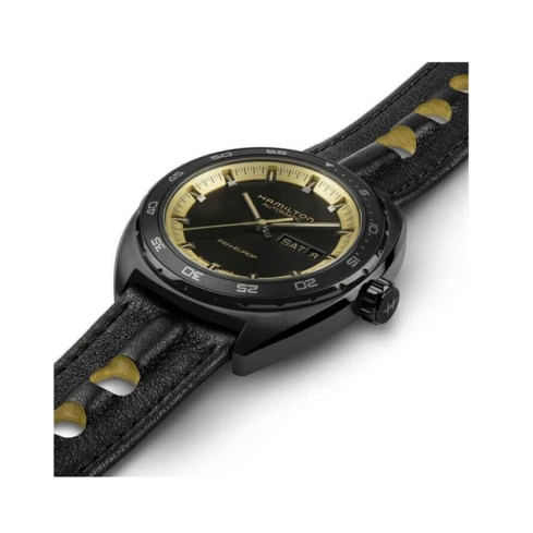 Мъжки ръчен часовник с автоматичен механизъм - корпус от Стомана - Естествена кожа - цвят Черен Черен