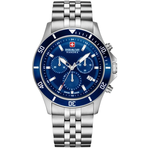 Мъжки ръчен часовник с кварцов механизъм - корпус от Стомана - Стоманена верижка - цвят Син Сив