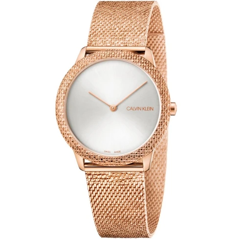 Дамски ръчен часовник с кварцов механизъм - корпус от Стомана - Меш - цвят Сребрист Розово Злато