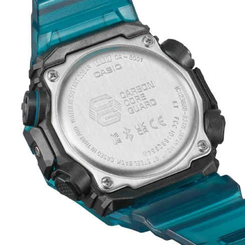 Мъжки ръчен часовник с кварцов механизъм - корпус от Полимер - Полимер - цвят Черен Тюркоаз