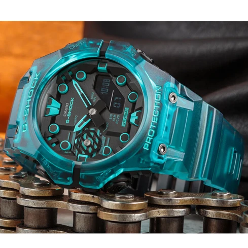 Мъжки ръчен часовник с кварцов механизъм - корпус от Полимер - Полимер - цвят Черен Тюркоаз