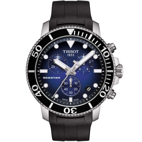 Мъжки ръчен часовник с кварцов механизъм - корпус от Стомана и алуминий - Каучук - цвят Син Черен