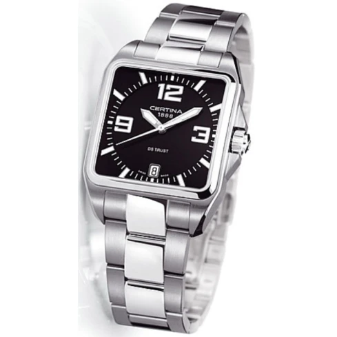 Мъжки ръчен часовник с кварцов механизъм - корпус от Стомана - Стоманена верижка - цвят Черен Сив