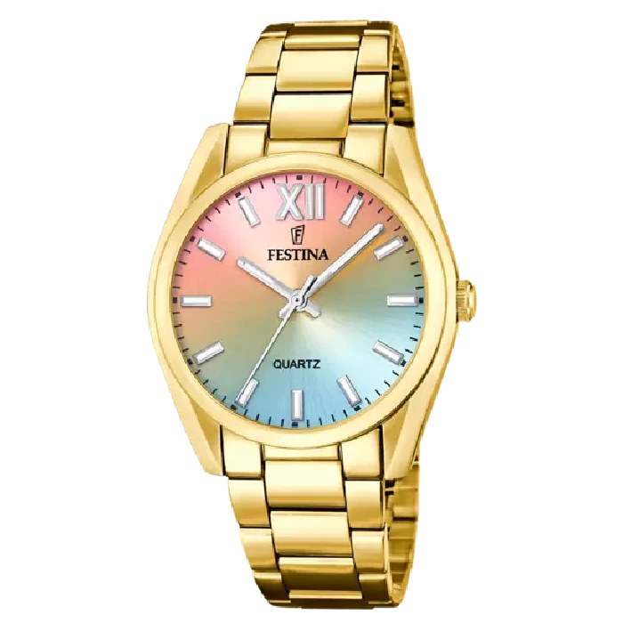 Дамски ръчен часовник с кварцов механизъм - корпус от Стомана - Стоманена верижка - цвят Розов