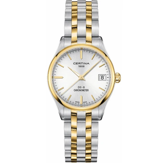 Дамски ръчен часовник с кварцов механизъм - корпус от Стомана - Стоманена верижка - цвят Сребрист Злато