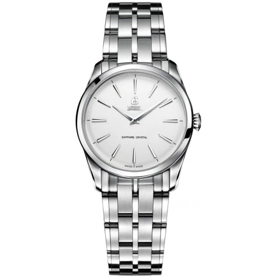 Дамски ръчен часовник с кварцов механизъм - корпус от Стомана - Стоманена верижка - цвят Бял Сив