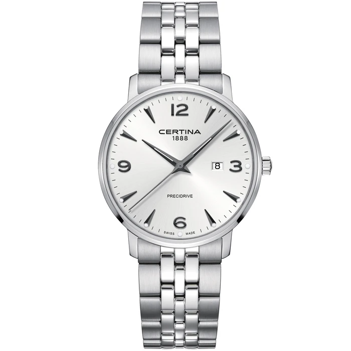 Мъжки ръчен часовник с кварцов механизъм - корпус от Стомана - Стоманена верижка - цвят Сребрист Сив