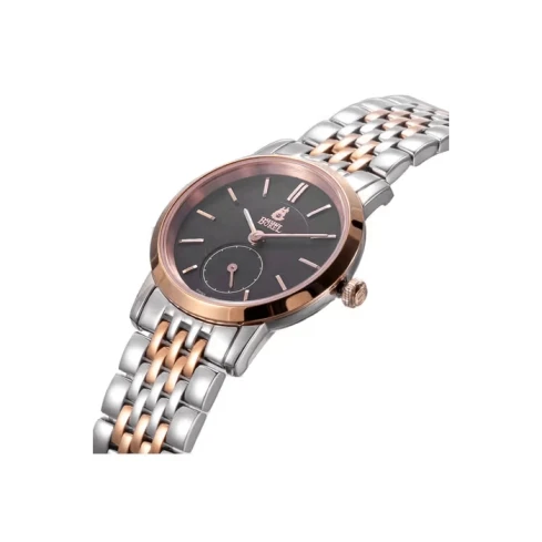 Дамски ръчен часовник с кварцов механизъм - корпус от Стомана - Стоманена верижка - цвят Черен Сив