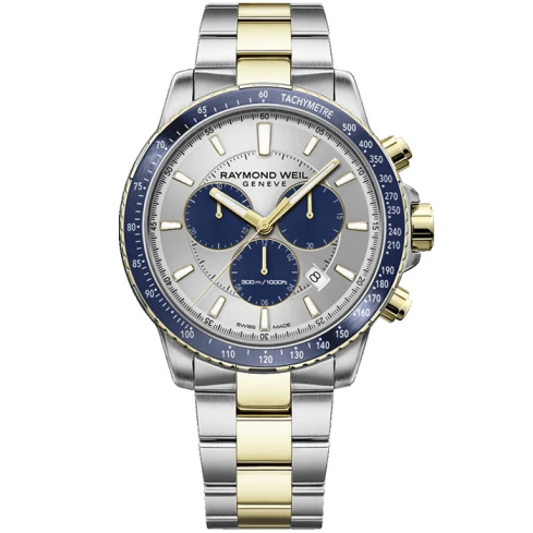 Raymond Weil 8570-SP3-65501 Tango - Мъжки ръчен часовник с кварцов механизъм - корпус от Стомана - Стоманена верижка - цвят Син Сив