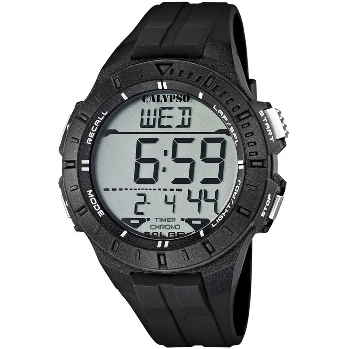 Унисекс ръчен часовник с кварцов механизъм - корпус от Полимер - Полимер - цвят Сив Черен