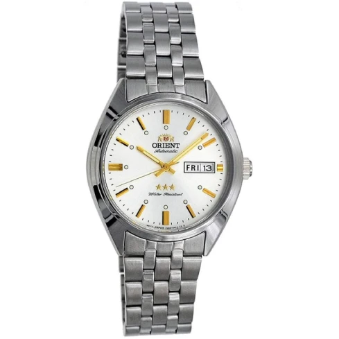 Мъжки ръчен часовник с автоматичен механизъм - корпус от Стомана - Стоманена верижка - цвят Бял Сив