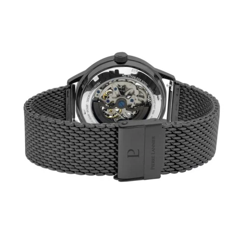 Мъжки ръчен часовник с автоматичен механизъм - корпус от Стомана - Меш - цвят Скелетон Черен