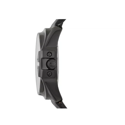 Мъжки ръчен часовник с кварцов механизъм - корпус от Стомана - Естествена кожа - цвят Черен Черен