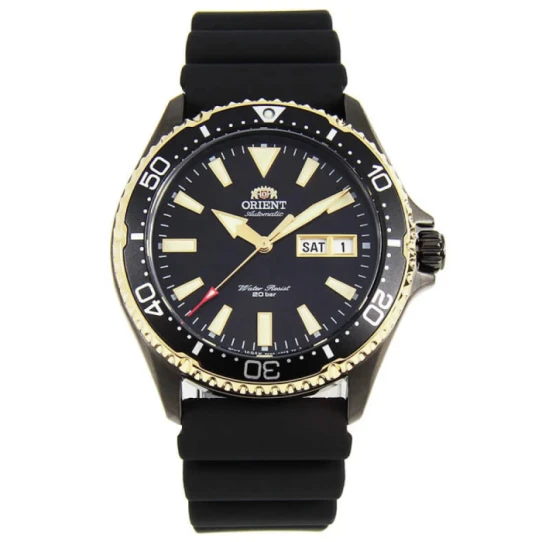 Мъжки ръчен часовник с автоматичен механизъм - корпус от Стомана - Силиконова каишка - цвят Черен Черен