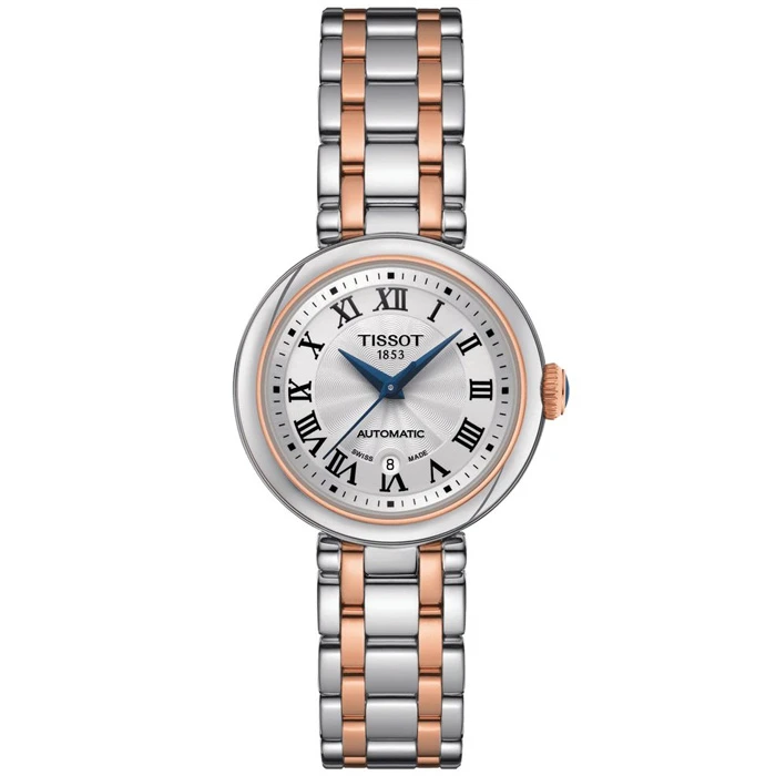 Дамски ръчен часовник с автоматичен механизъм - корпус от Стомана - Стоманена верижка - цвят Бял Розово Злато