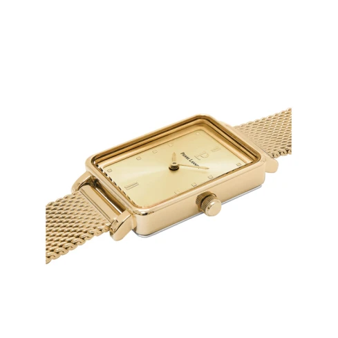 Дамски ръчен часовник с кварцов механизъм - корпус от Стомана - Меш - цвят Шампанско Злато