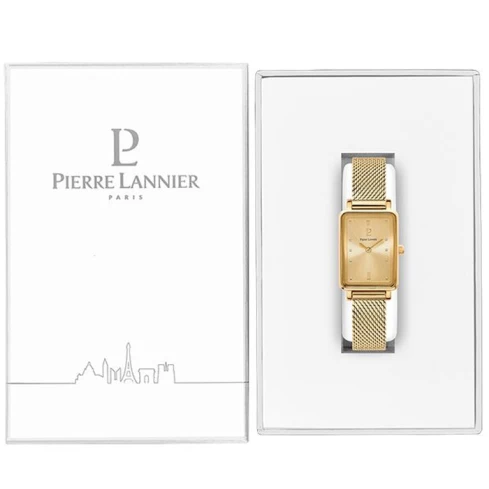 Дамски ръчен часовник с кварцов механизъм - корпус от Стомана - Меш - цвят Шампанско Злато