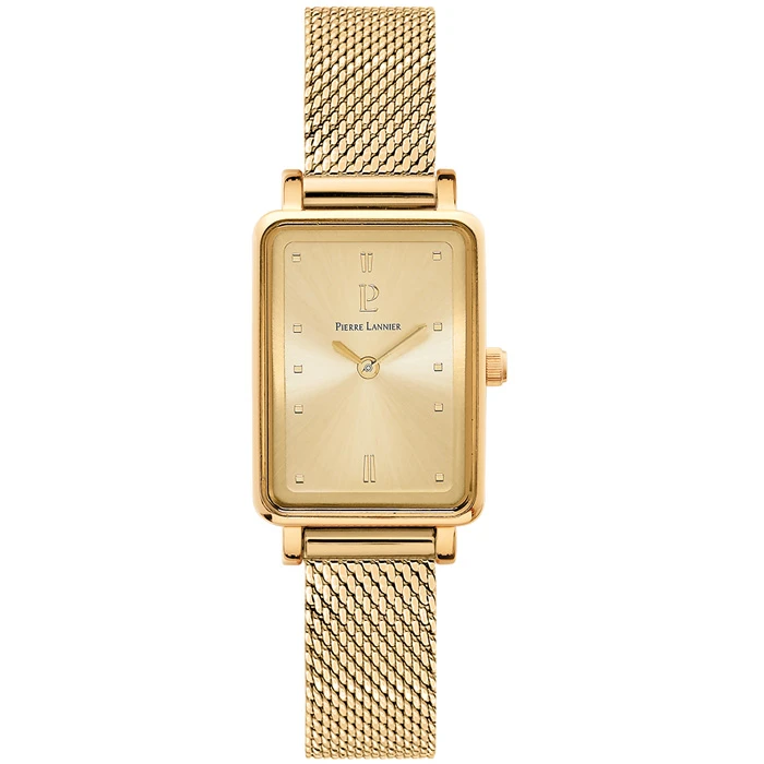 Дамски ръчен часовник с кварцов механизъм - корпус от Стомана - Меш - цвят Шампанско Злато