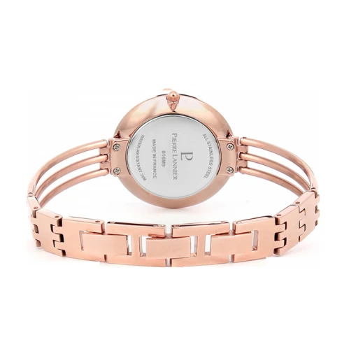 Дамски ръчен часовник с кварцов механизъм - корпус от Стомана - Стоманена верижка - цвят Седеф Розово Злато