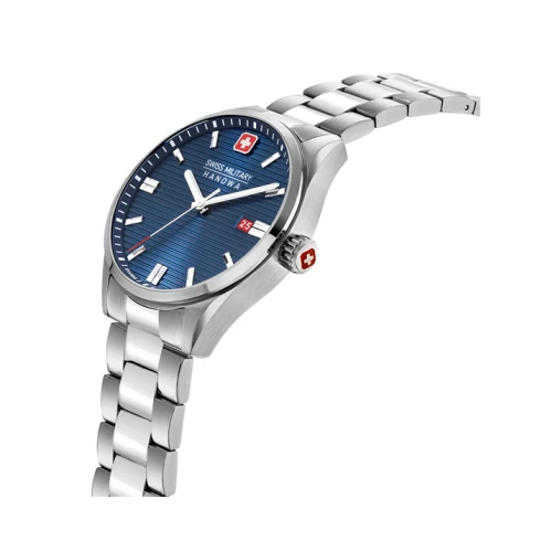 Мъжки ръчен часовник с кварцов механизъм - корпус от Стомана - Стоманена верижка - цвят Син Сив