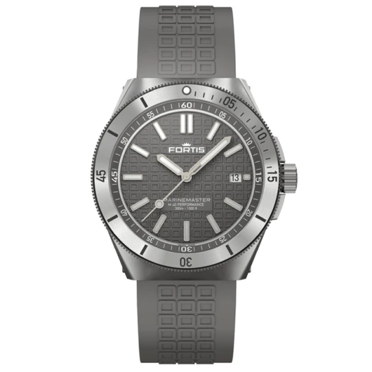 Мъжки ръчен часовник с автоматичен механизъм - корпус от Стомана - Каучук - цвят Сив Сив