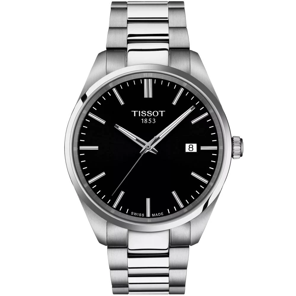 Мъжки ръчен часовник с кварцов механизъм - корпус от Стомана - Стоманена верижка - цвят Черен