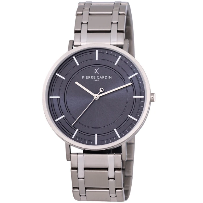 Мъжки ръчен часовник с кварцов механизъм - корпус от Стомана - Стоманена верижка - цвят Син Сив