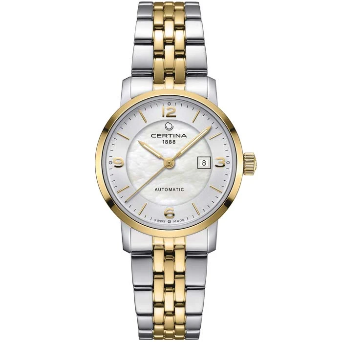 Дамски ръчен часовник с автоматичен механизъм - корпус от Стомана - Стоманена верижка - цвят Седеф Зелен