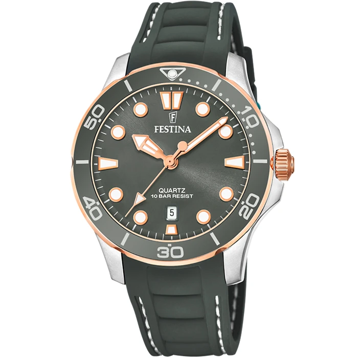 Дамски ръчен часовник с кварцов механизъм - корпус от Стомана - Силиконова каишка - цвят Сив Бял