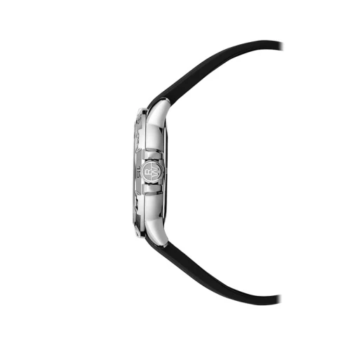 Мъжки ръчен часовник с кварцов механизъм - корпус от Стомана - Силиконова каишка - цвят Черен Черен