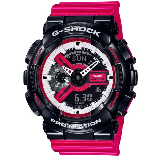 Casio GA-110RB-1AER G-Shock - Мъжки ръчен часовник с кварцов механизъм - корпус от Полимер - Полимер - цвят Черен Червен