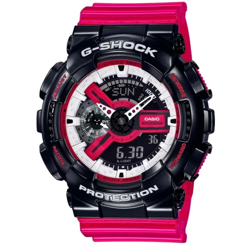 Casio GA-110RB-1AER G-Shock - Мъжки ръчен часовник с кварцов механизъм - корпус от Полимер - Полимер - цвят Черен Червен