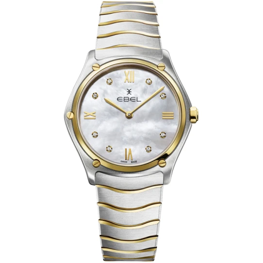 Дамски ръчен часовник с кварцов механизъм - корпус от Стомана - Стоманена верижка - цвят Седеф Сив