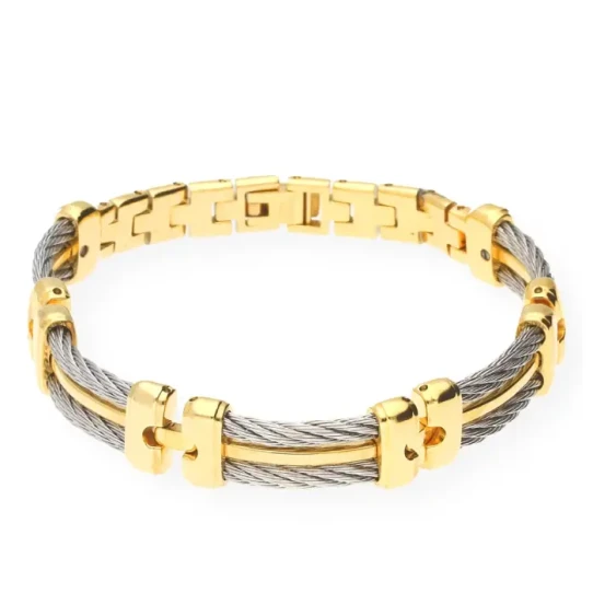 Мъжки гривна от 316l - с форма Въже - - Златно покритие