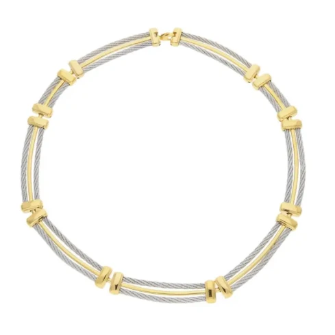 Мъжки гривна от 316l - с форма Въже - - Златно покритие