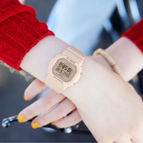 Дамски ръчен часовник с кварцов механизъм - корпус от Полимер - Полимер - цвят Сив Бежов