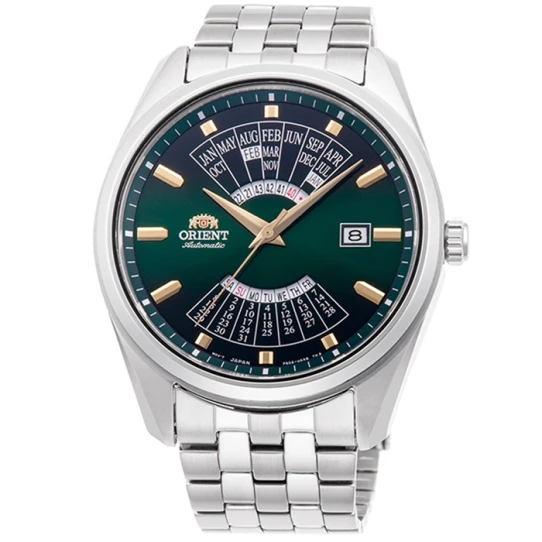 Мъжки ръчен часовник с автоматичен механизъм - корпус от Стомана - Стоманена верижка - цвят Зелен Сив