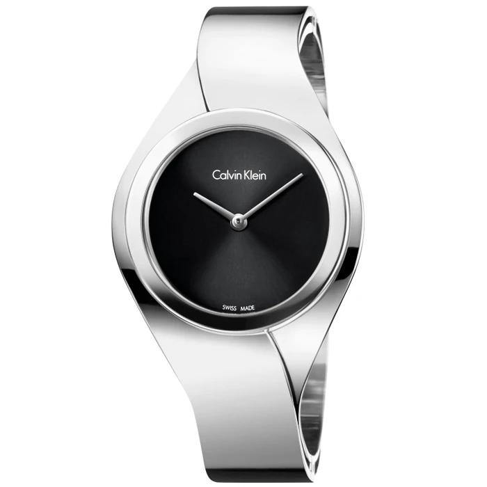 Дамски ръчен часовник с кварцов механизъм - корпус от Стомана - Стоманена верижка - цвят Черен Сив