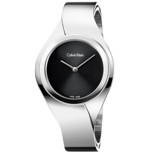 Дамски ръчен часовник с кварцов механизъм - корпус от Стомана - Стоманена верижка - цвят Черен Сив